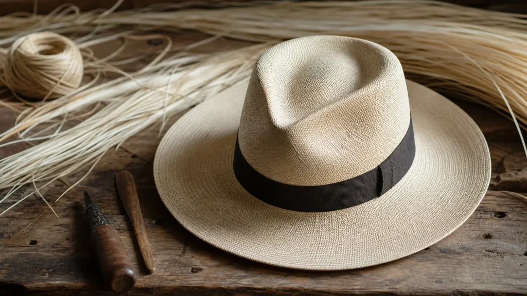 Chapeau panama équatorien en paille toquilla