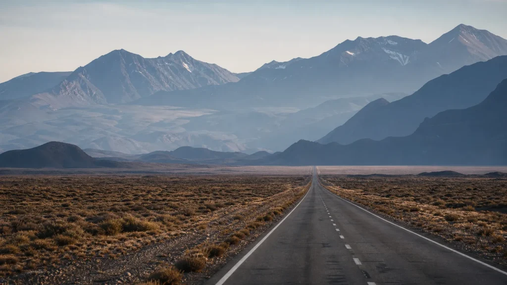 Route argentine traversant de grands espaces andins