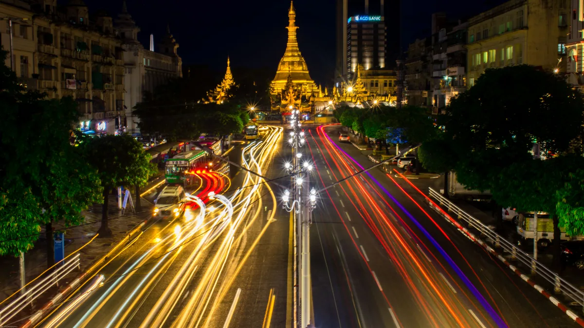 Paysage de voyage lié à visiter yangon