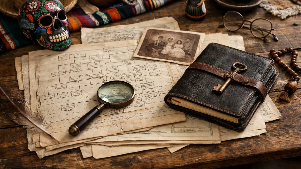Archives familiales mexicaines et carnet généalogique