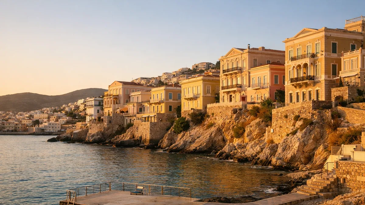 Paysage de voyage lié à visiter syros